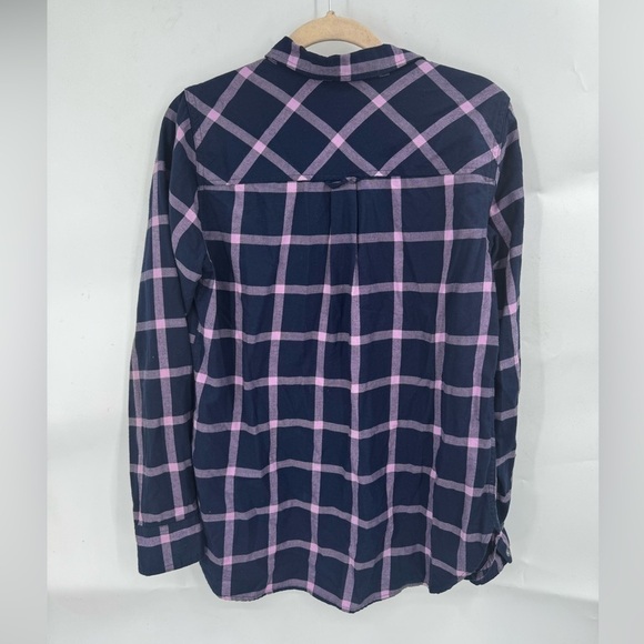 J. Crew Classic Fit Pink Purple Plaid Button Front Women 6 Western Preppy Top - Picture 4 of 8